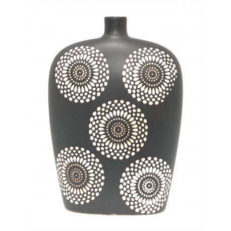 Vase en céramique - Décor Soleil Blanc