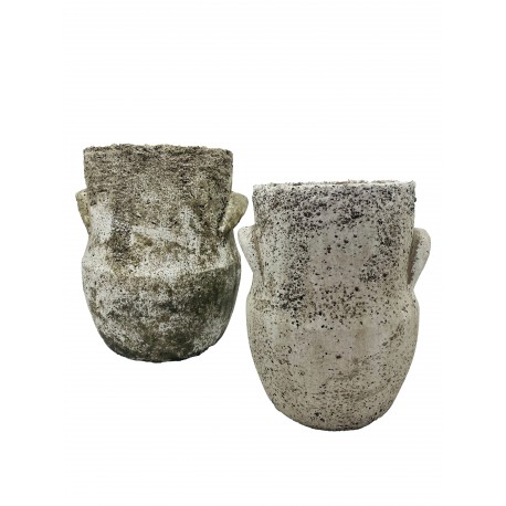 Cache-pot haut style"amphore" en ciment - collection "antique" - PM