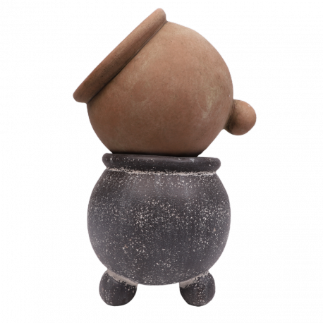Cache-pot boule en ciment avec pieds - Mix 2 couleurs - MM