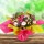 Bulles carrées - Polypro - Double feuilles - Fuchsia / Vert anis 70 x 70 cm