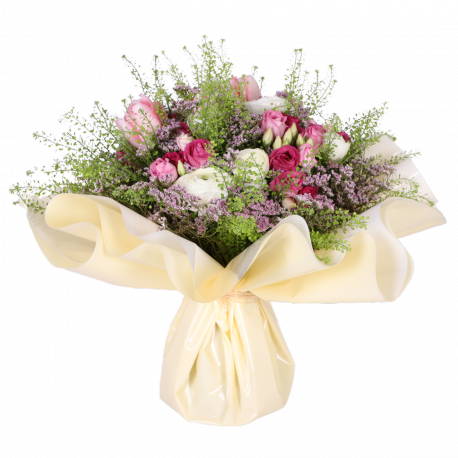 Bulles rondes - Polypro - Double feuilles - Crème / Blanc Ø 88 cm