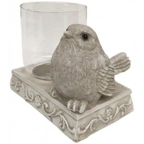 NOUVEAUTÉ: Bougeoir Photophore "Oiseau" - beige